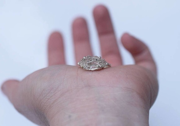 COPY - Alternative Engagement Ring Raw rustic Boho Promise Ring dainty u… - Picture 7 of 9